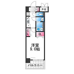 GLUCK MAISON S-SAKAI XVI 8階1Kの間取り