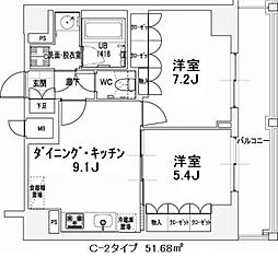 エスティメゾン王子 2DKの間取図画像
