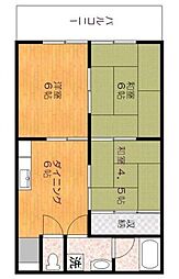 コスモハイツ 3DKの間取図画像