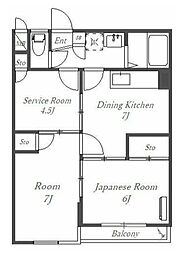 サンヒルズマンション 2SDKの間取図画像