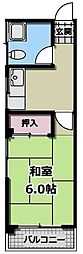 山村ビル 3階1Kの間取り