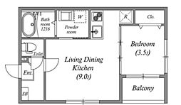 JR東海道・山陽本線 吹田駅 徒歩7分の賃貸アパート 3階1LDKの間取り