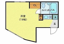 京急本線 鮫洲駅 徒歩5分の賃貸アパート 1階ワンルームの間取り