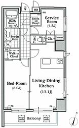 レジディア文京本駒込 13階1SLDKの間取り