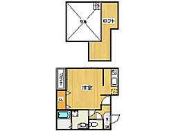 コンフォートベネフィス次郎丸駅前2 2階1Kの間取り