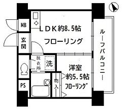 新宿アイランドアネックス 1LDKの間取図画像