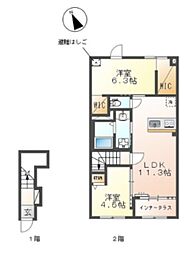 アネシス八王子 2LDKの間取図画像