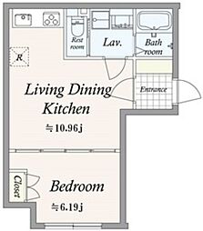 GRAN PASEO芝公園 1階1LDKの間取り
