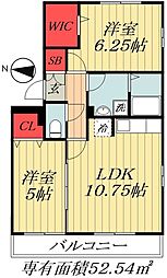 フォレストパーク 2LDKの間取図画像