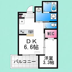 堺市堺区大浜北町2丁マンション 1DKの間取図画像