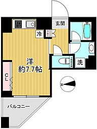 スパシエ蒲田グランドタワー 5階ワンルームの間取り