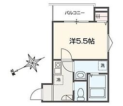 川口市赤井1丁目アパート 1Kの間取図画像
