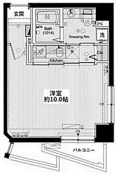 レアシス西日暮里 8階ワンルームの間取り