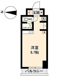 アソルティ東二番丁 ワンルームの間取図画像
