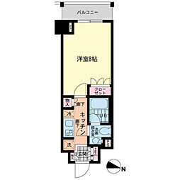 エスティメゾン赤羽 1Kの間取図画像
