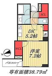 グランドターミナルタワー本八幡 1DKの間取図画像