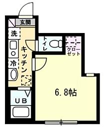 Novello 3階1Kの間取り