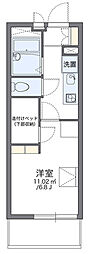 レオパレスマウンフィール 2階1Kの間取り