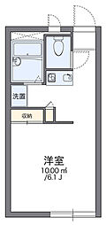 レオパレス未来 1階1Kの間取り