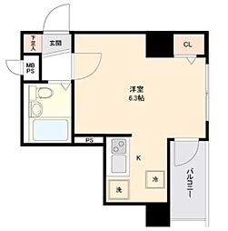 ステージグランデ南麻布 ワンルームの間取図画像