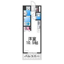 ルミノーサ堺 6階ワンルームの間取り