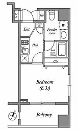アーデン町田 6階1Kの間取り