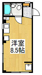 第2恩田ビル 3階ワンルームの間取り