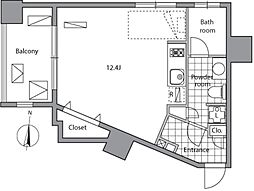 レジディア目白2 ワンルームの間取図画像