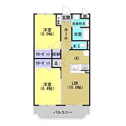 ユーミーKAZU 2LDKの間取図画像