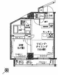 アイル東京向島参番館 1LDKの間取図画像