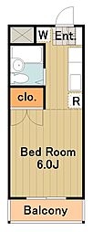 恵マンション 1Kの間取図画像