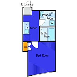 東急大井町線 旗の台駅 徒歩4分の賃貸マンション 地下1階1Kの間取り
