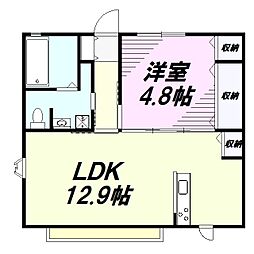 サニーハイツ 2階1LDKの間取り