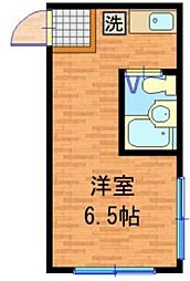 ハイツオーギ 2階ワンルームの間取り