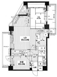 都営浅草線 馬込駅 徒歩3分の賃貸マンション 3階2LDKの間取り