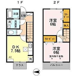リアン 2DKの間取図画像