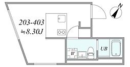 豊島区南大塚1丁目マンション 1DKの間取図画像