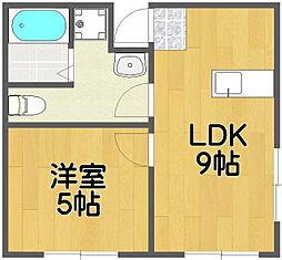 コーポレモン 2階1LDKの間取り
