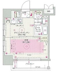 エステムプラザ飯田橋タワーレジデンス 8階1DKの間取り