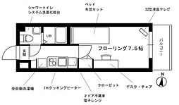 プチグランデリラ 1Kの間取図画像