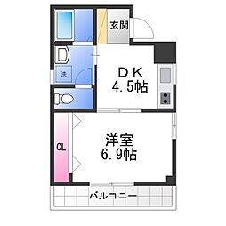 SNTハウス 5階1DKの間取り