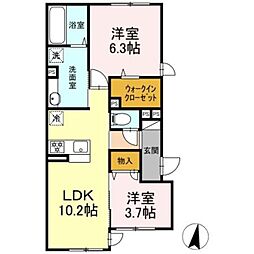 ノーバヤカナヤ 別邸 2LDKの間取図画像