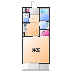 ALEGRIA泉佐野鶴原South 1Kの間取図画像