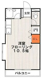 メゾン池田 ワンルームの間取図画像