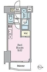HYs MINOWA II 5階ワンルームの間取り