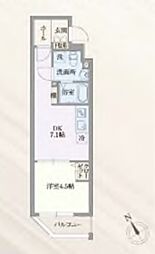 GRAN PASEO門前仲町 206 2階1DKの間取り