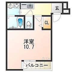 フジパレス長洲本通3番館 1Kの間取図画像