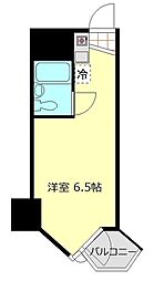 東京ベイビュウ 3階ワンルームの間取り