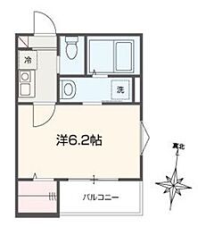 MELLAS淵野辺V 1Kの間取図画像