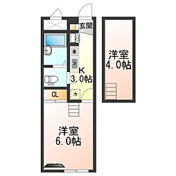 ビコロール東住吉 1階1Kの間取り